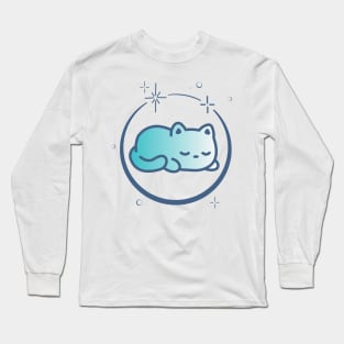 Cute Cat Kitten Kitty in Space Galaxy Long Sleeve T-Shirt